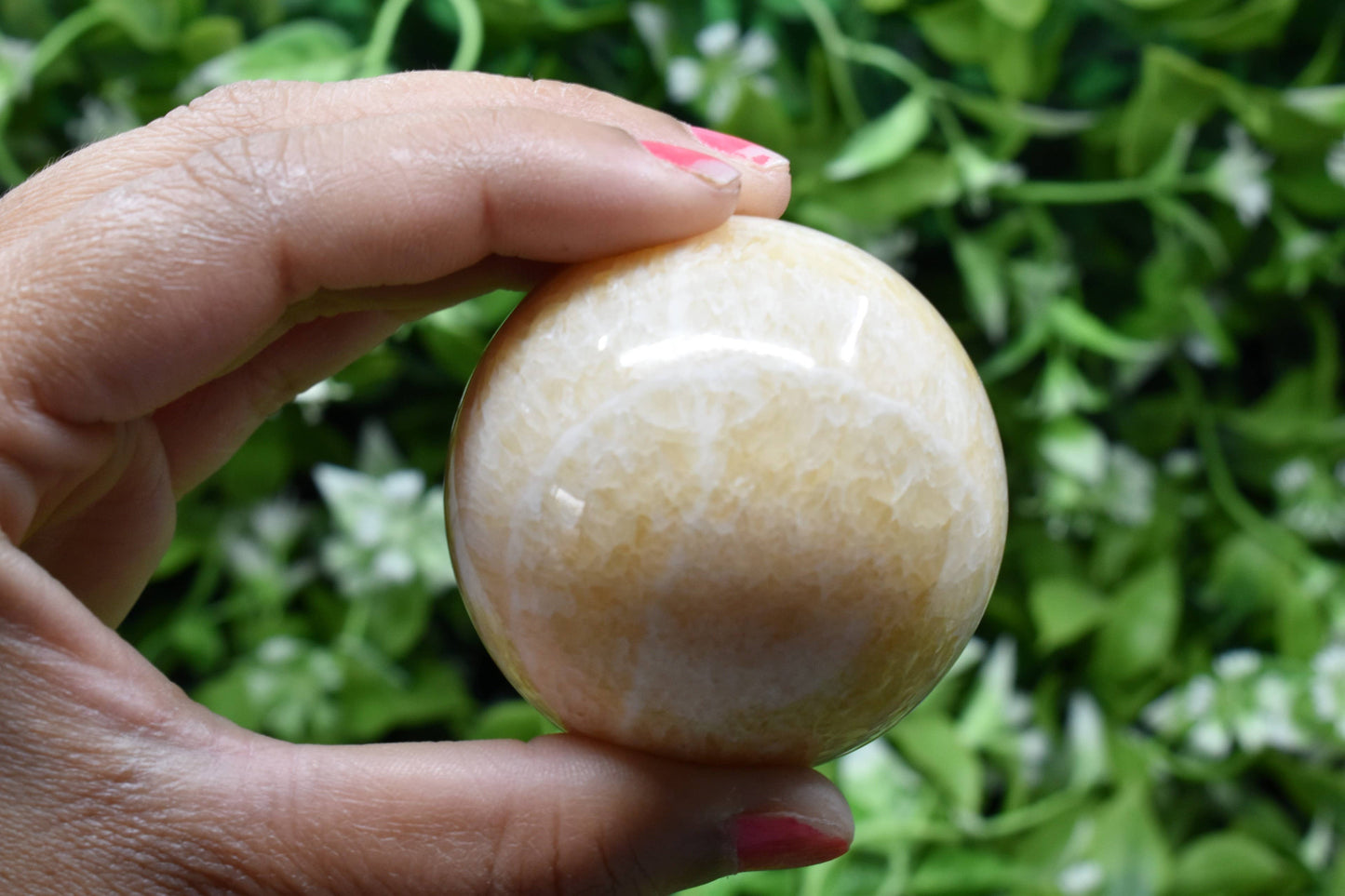 Aragonite Crystal Sphere – 1Pc Healing Ball for Grounding & Energy Clearing