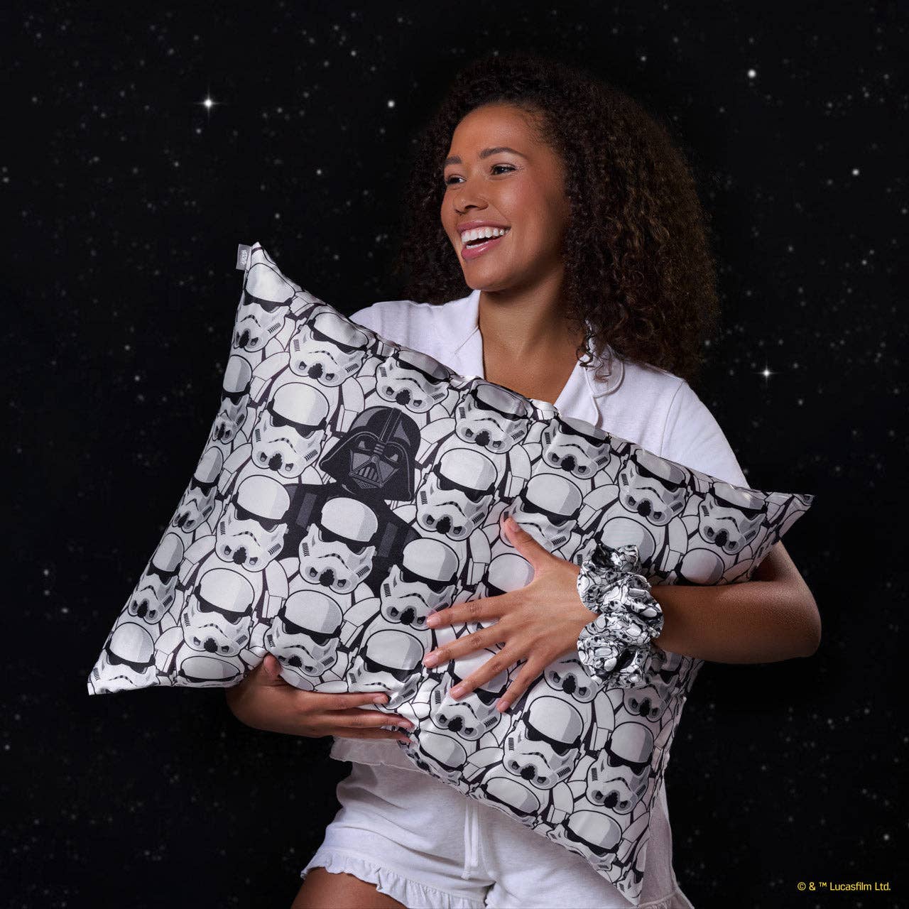 Star Wars™ & Kitsch Satin Pillowcase in Darth Vader & Stormtroopers