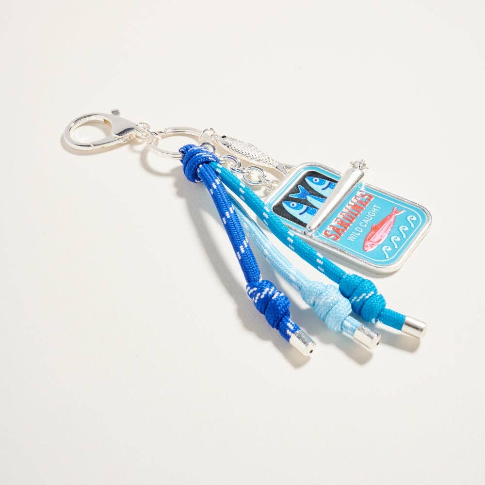 Canned Sardines Fish Cord Keychain Bag Charm