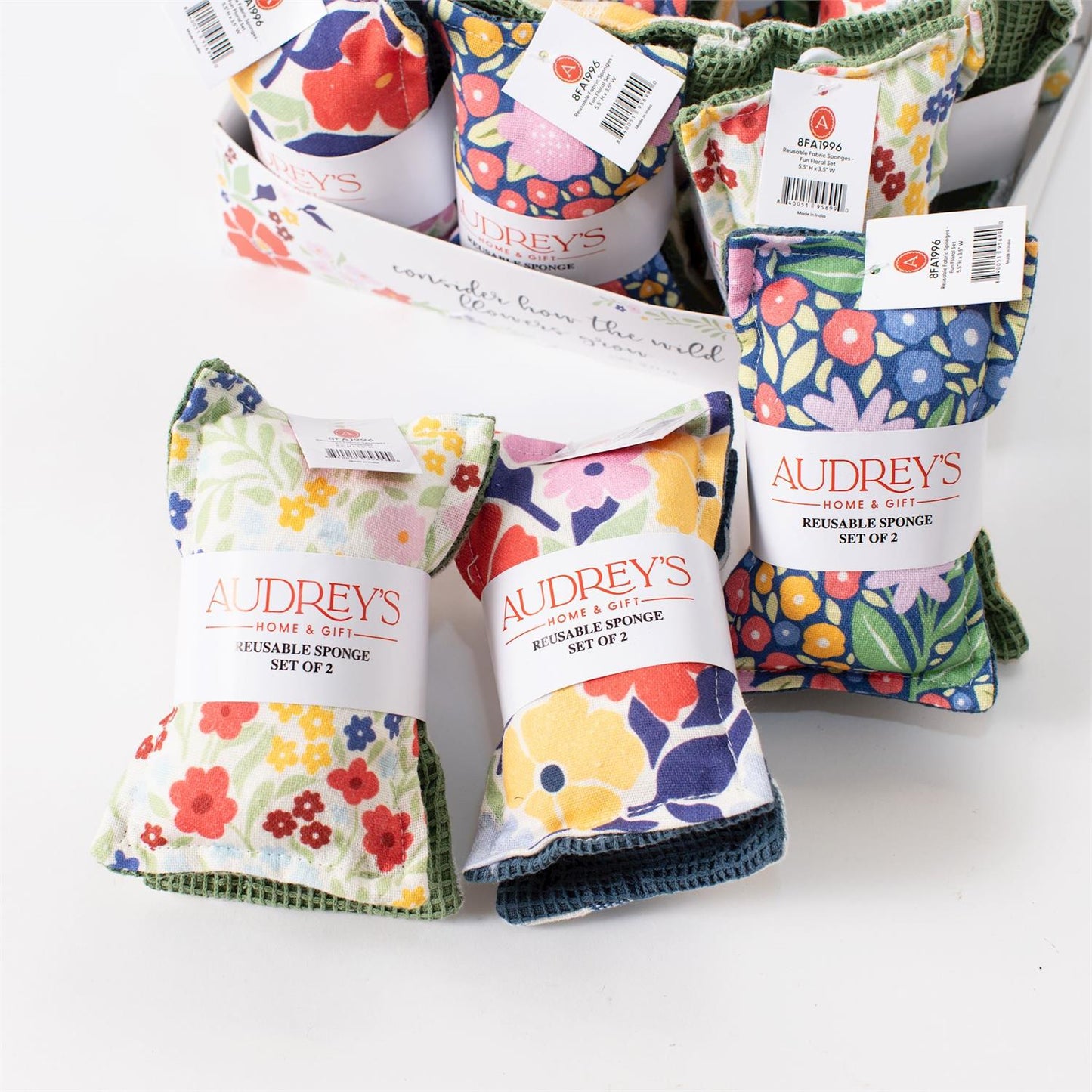 Reusable Fabric Sponges - Floral Patterns Set of 2