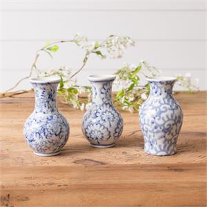 Bud Vases - Blue Floral (3 Designs)