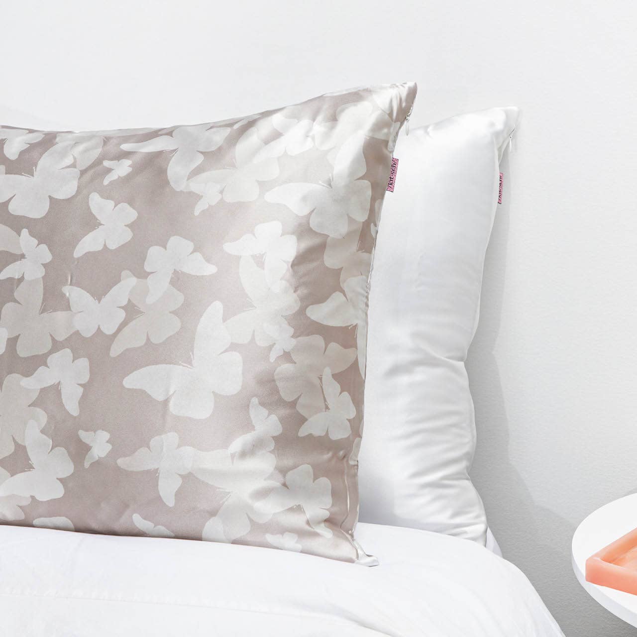 Champagne Butterfly-Satin Pillowcase