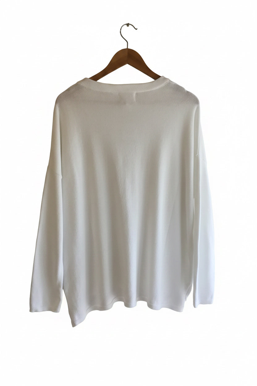 Leland || Town Pride || White Everyday Relaxed Sweater