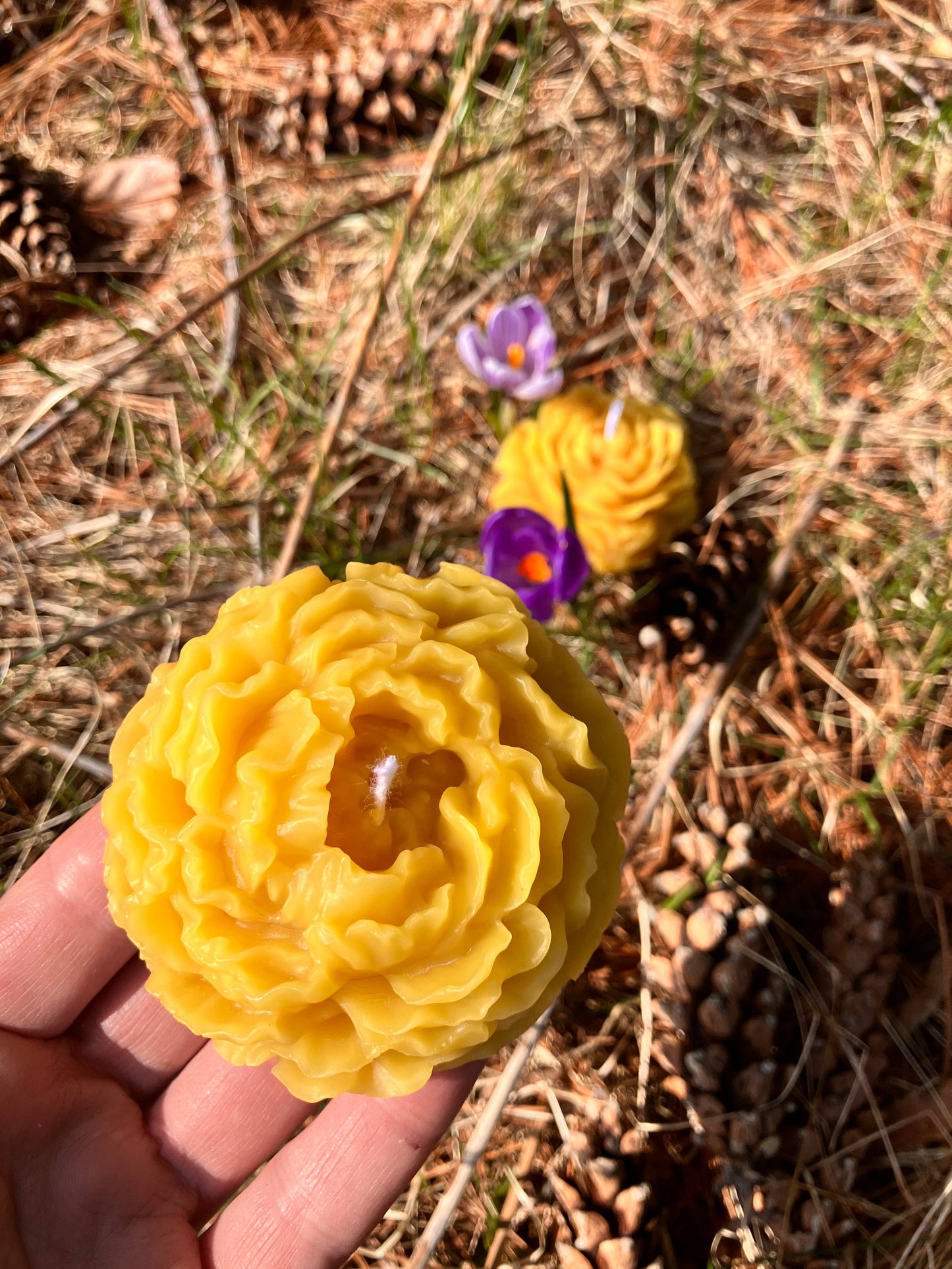 Peony Beeswax Candles