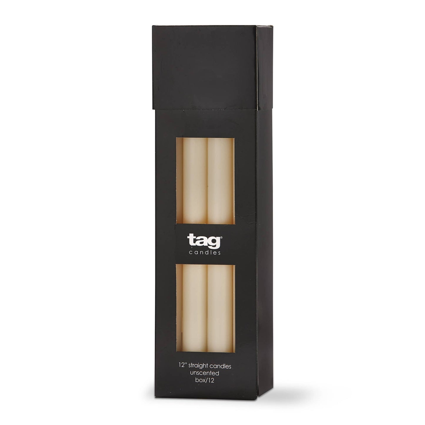 Color Studio 12" Straight Candle Ivory Wax Everyday