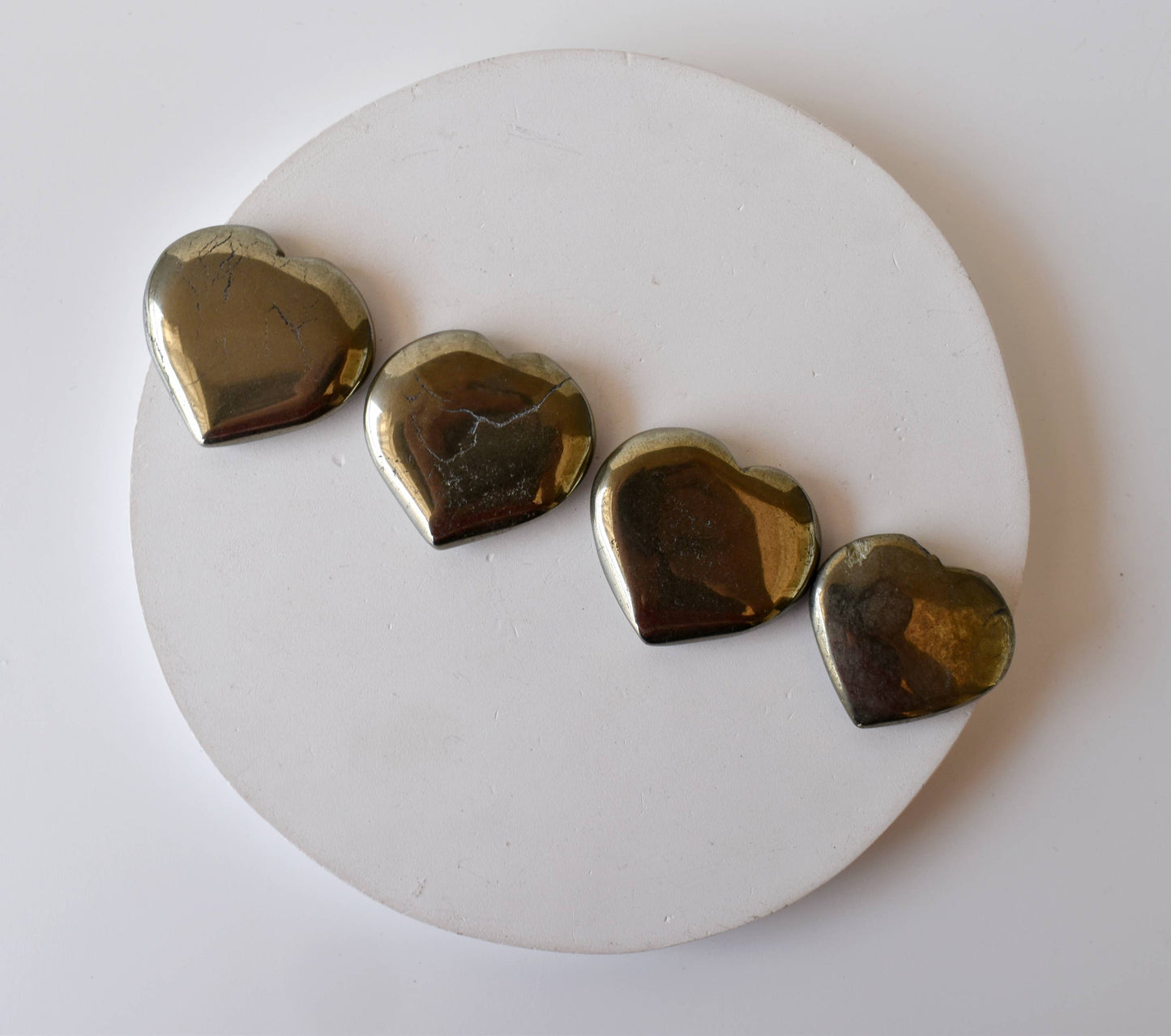 1"Pyrite Hearts ~ Crystal Puffy Mini Heart
