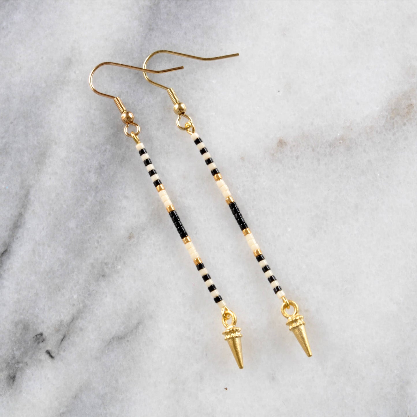 Hand-beaded Stick Earrings