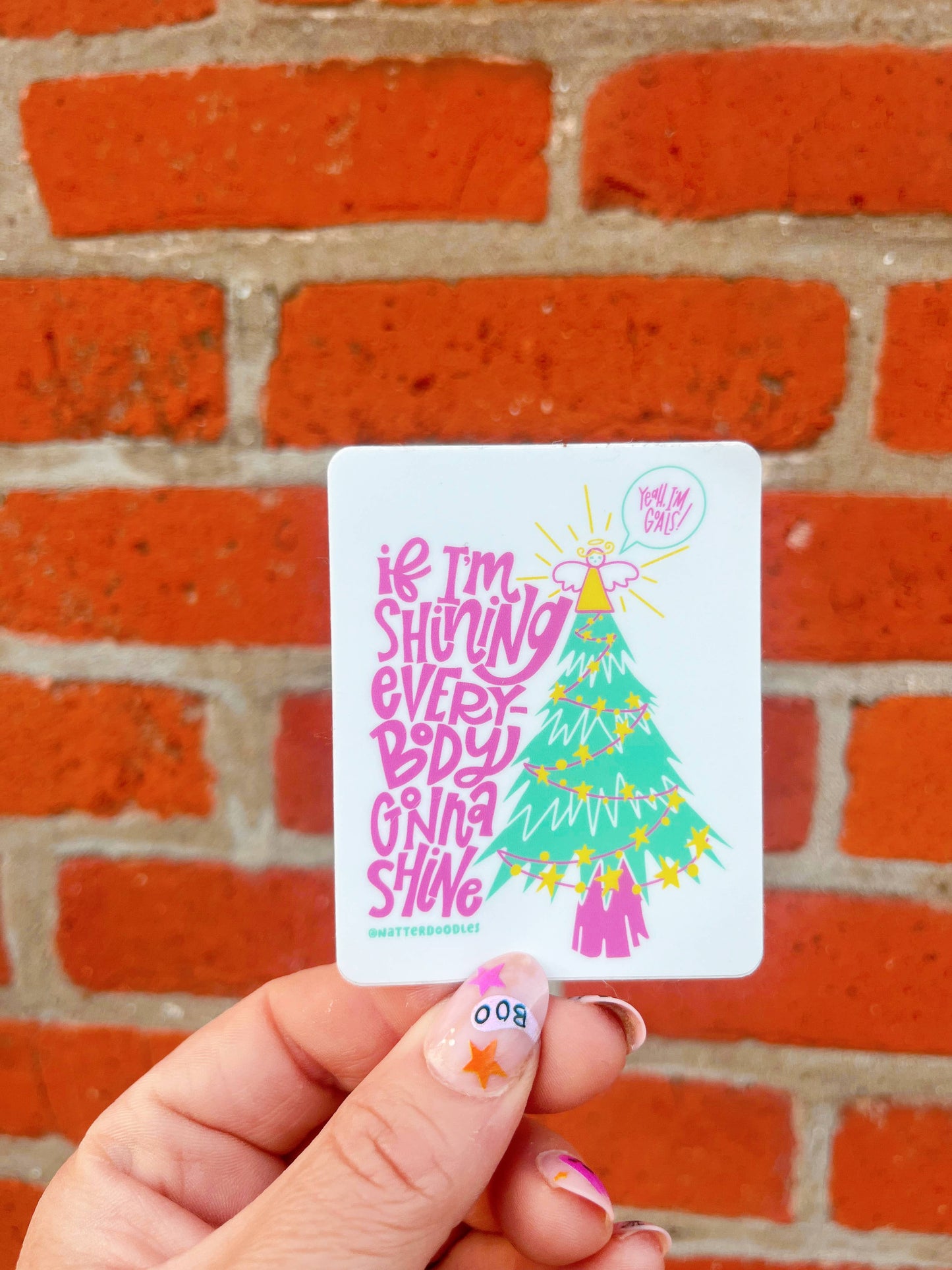 Everybody's Gonna Shine Christmas Tree Holiday Lizzo Sticker