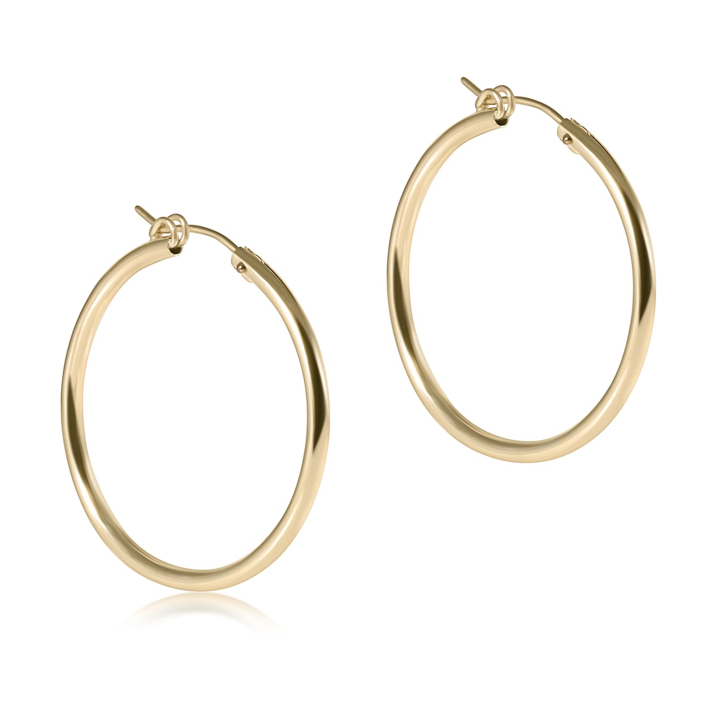 round gold 1.25" hoop - smooth- enewton