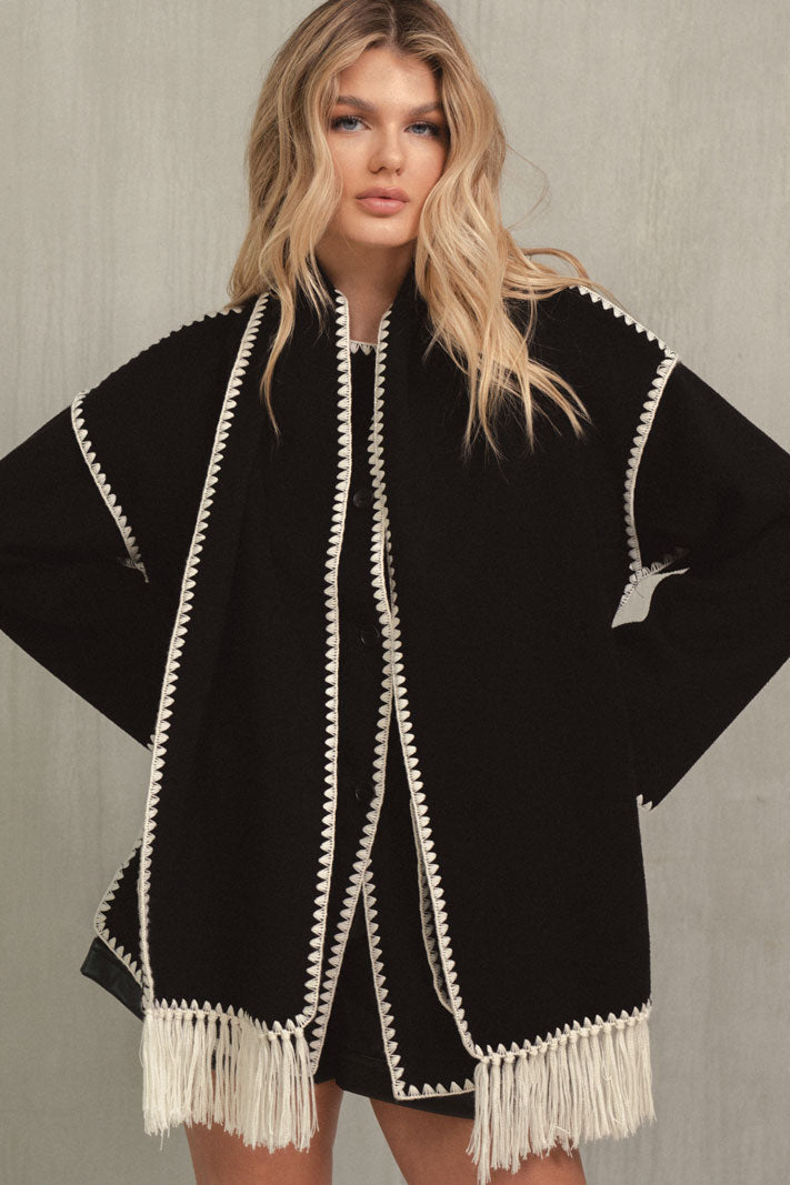 Olivia Stitch Jacket with Scarf