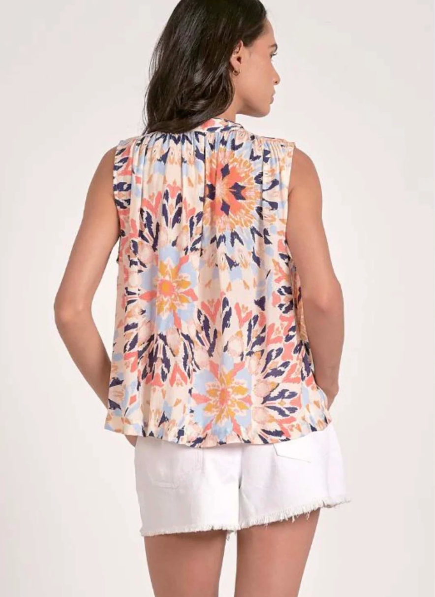 Sleeveless Flowy Kaleidoscope Top