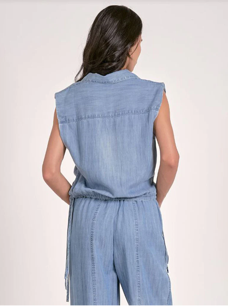 Sleeveless Collared Top