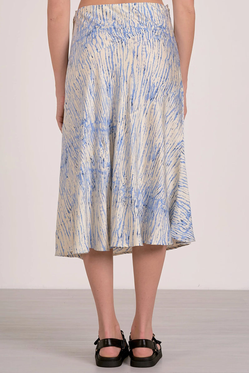 Blue Sahara Midi Skirt with Side Slit