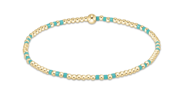hope joy pattern 2mm bead bracelet - turquoise by enewton