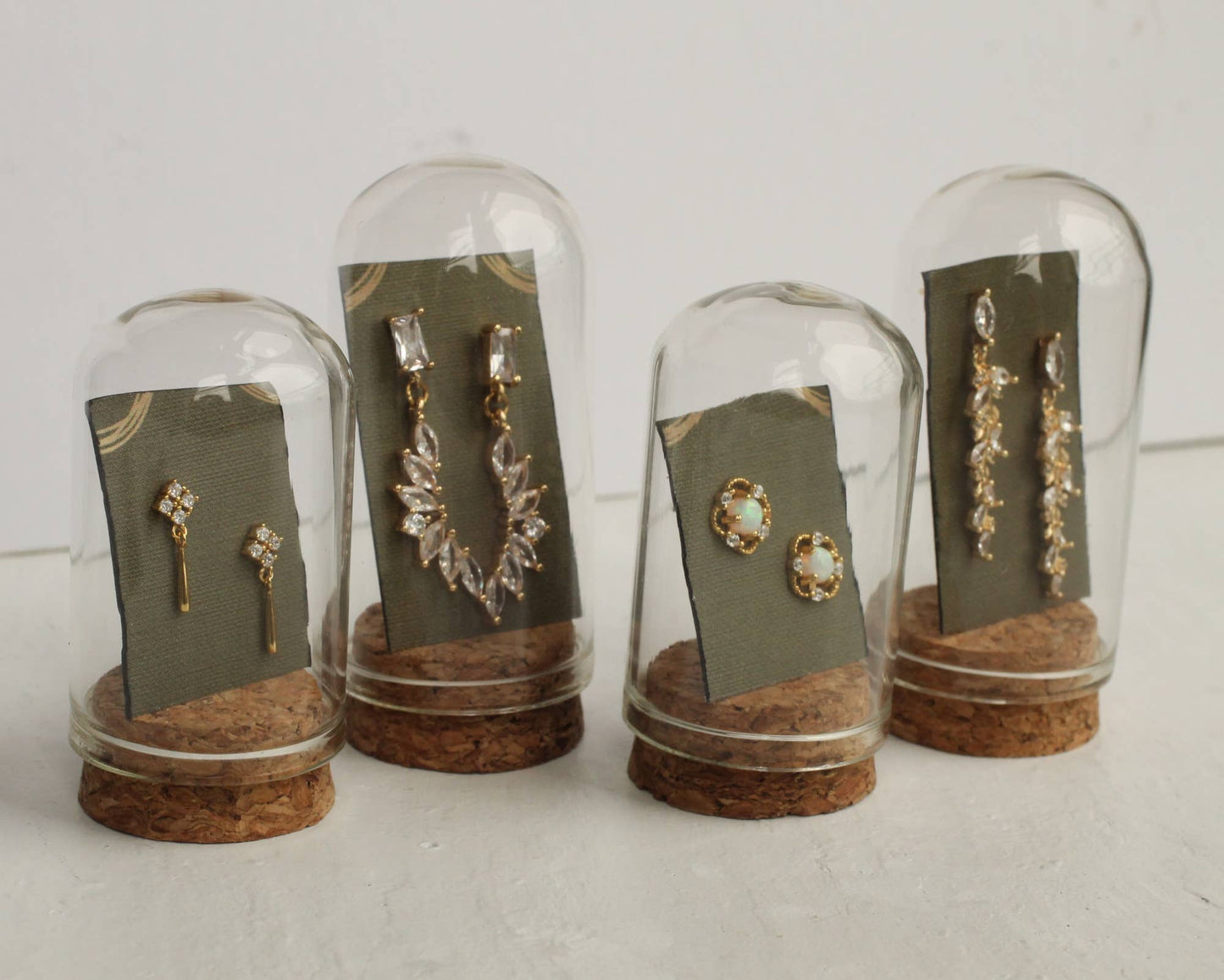 Stacked Opal Stud Earrings