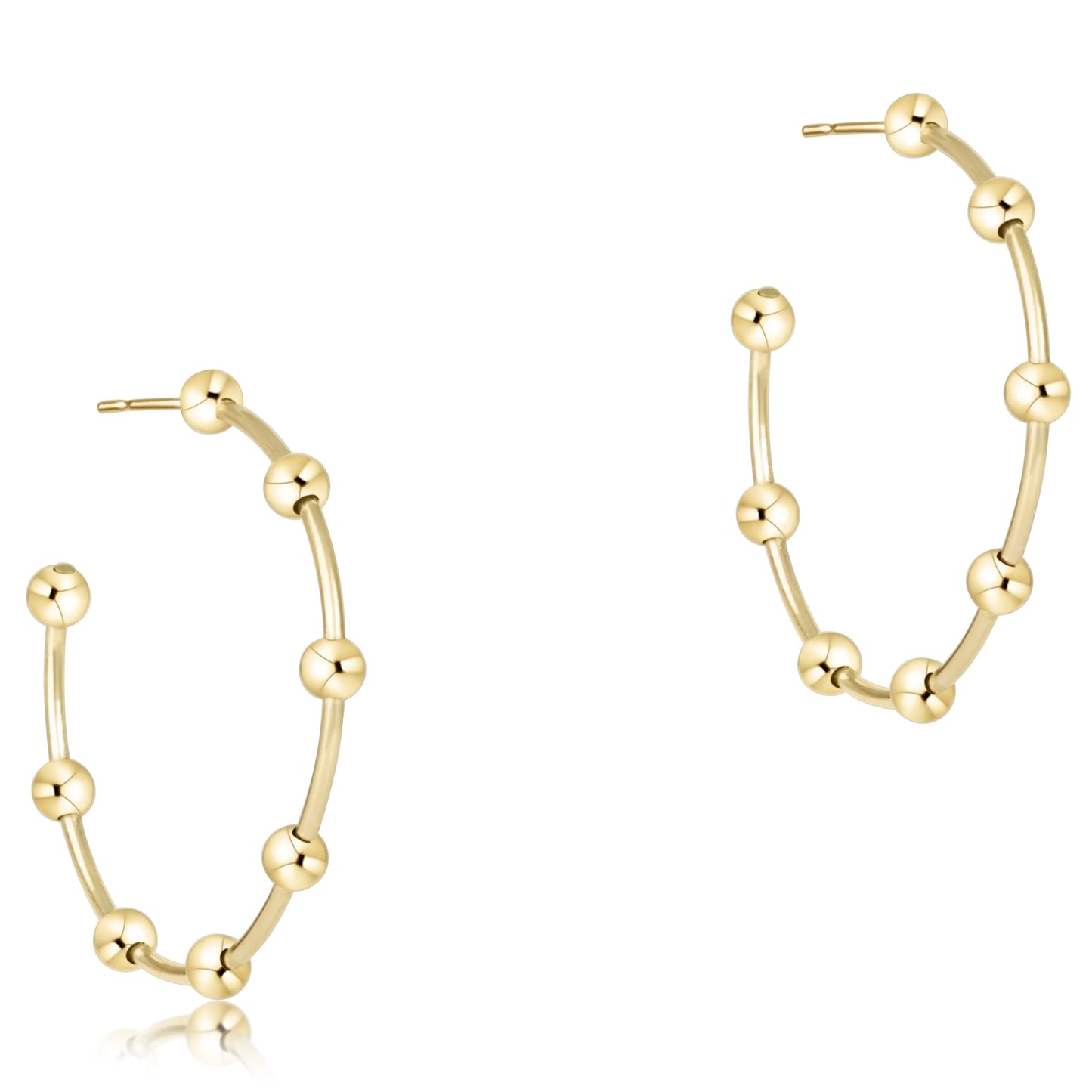 beaded simplicity 1.5" post hoop - 4mm gold- enewton