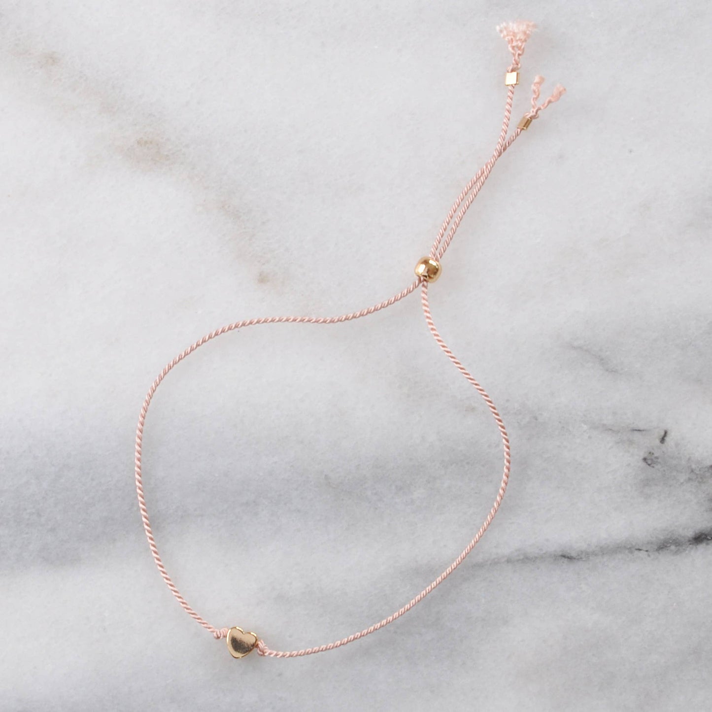 Delicate Valentine String Bracelets with Heart Charm