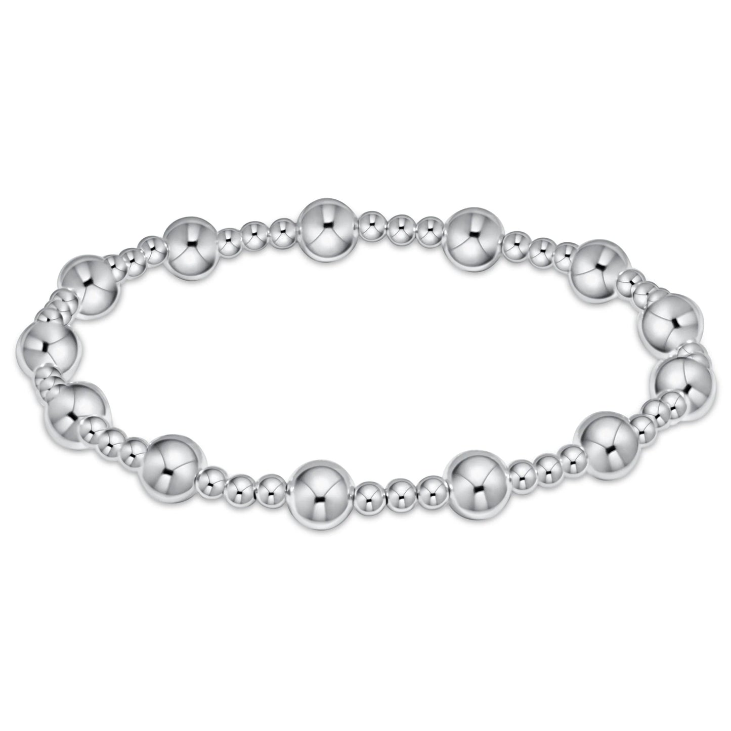 classic sincerity pattern 5mm bead bracelet - sterling