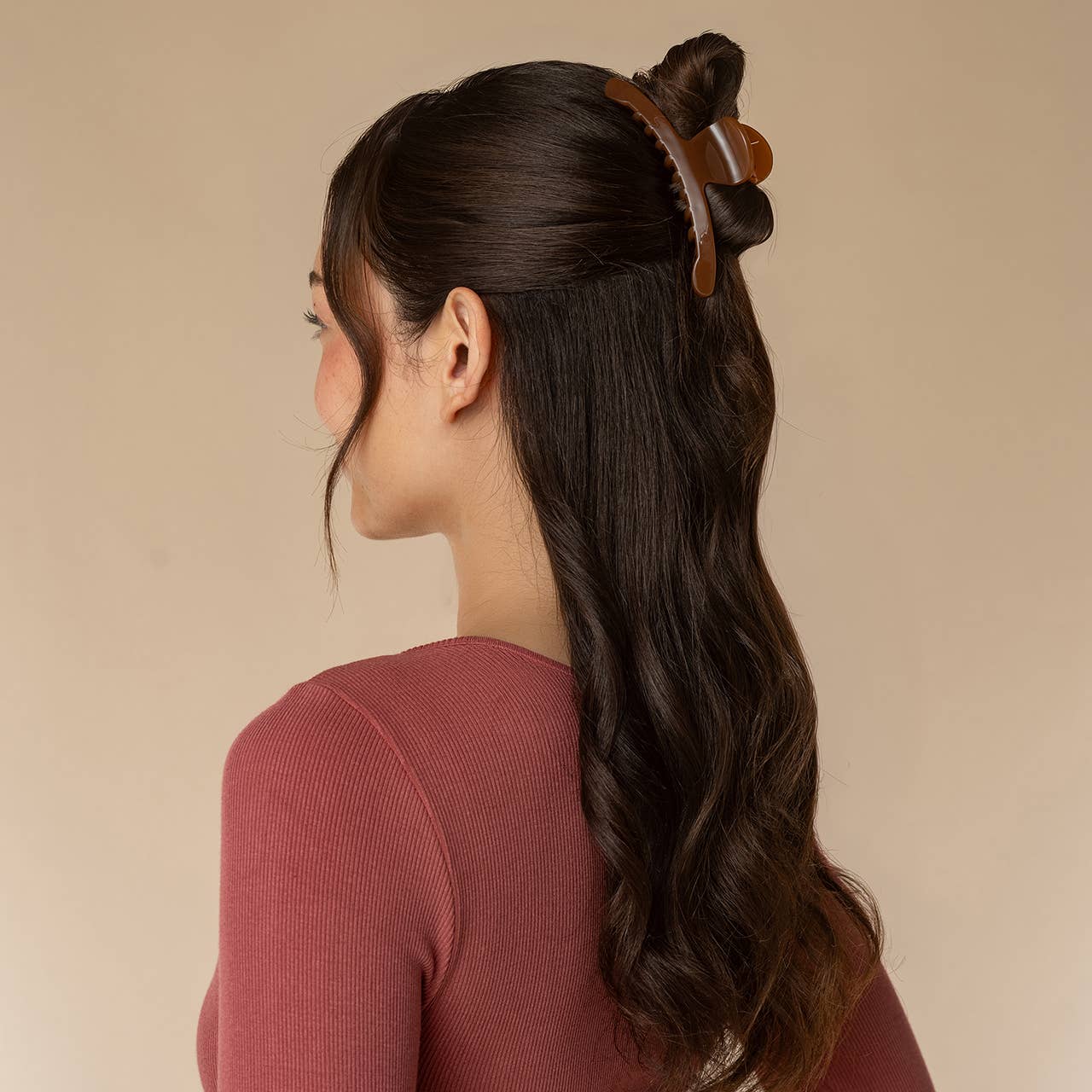 Mocha Recycled Plastic Large Arched Clip