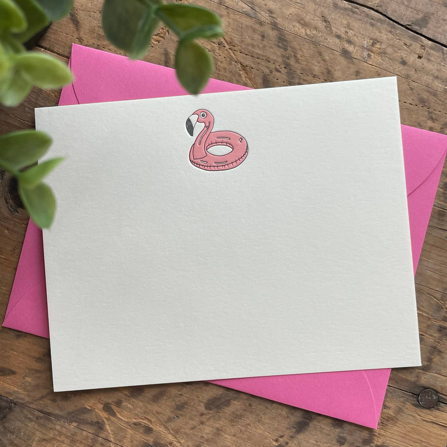 Flamingo Floaty Notecard