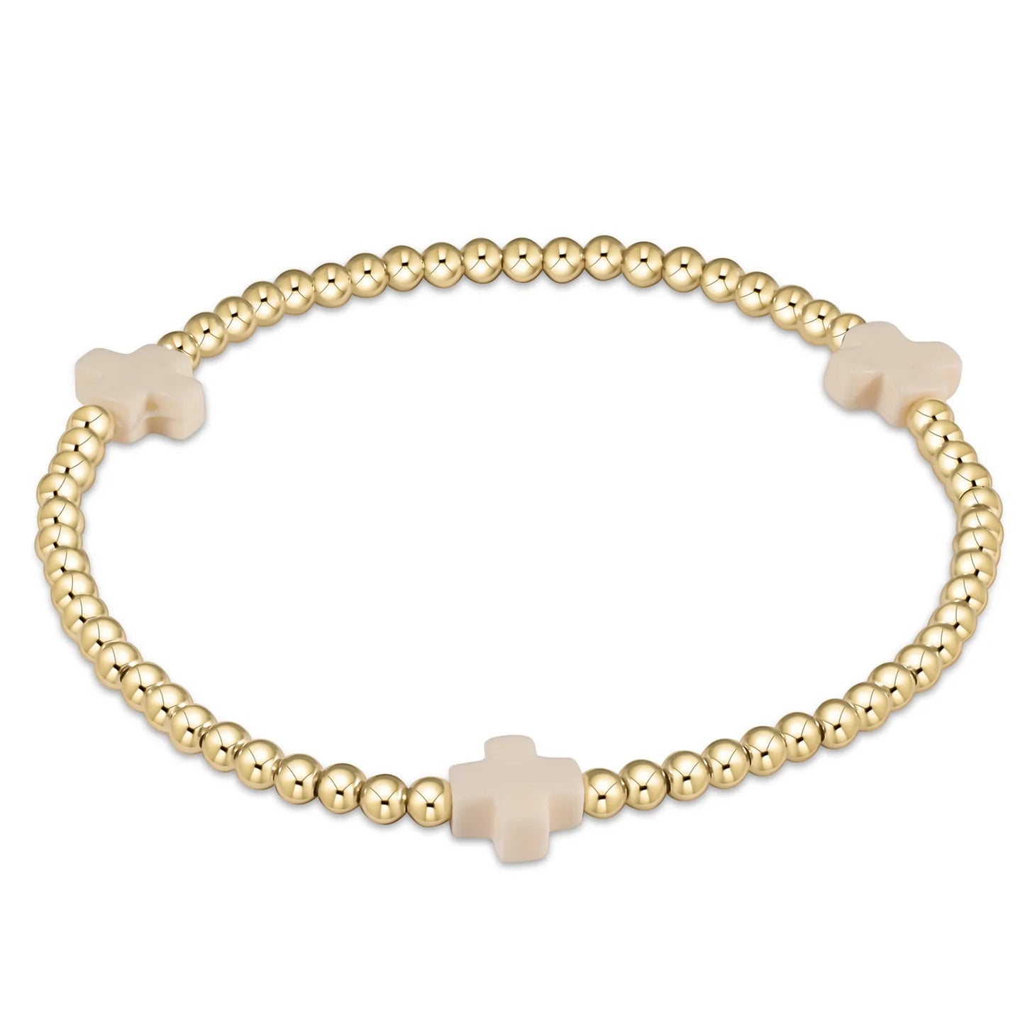 egirl signature cross bracelet 3mm gold - off white