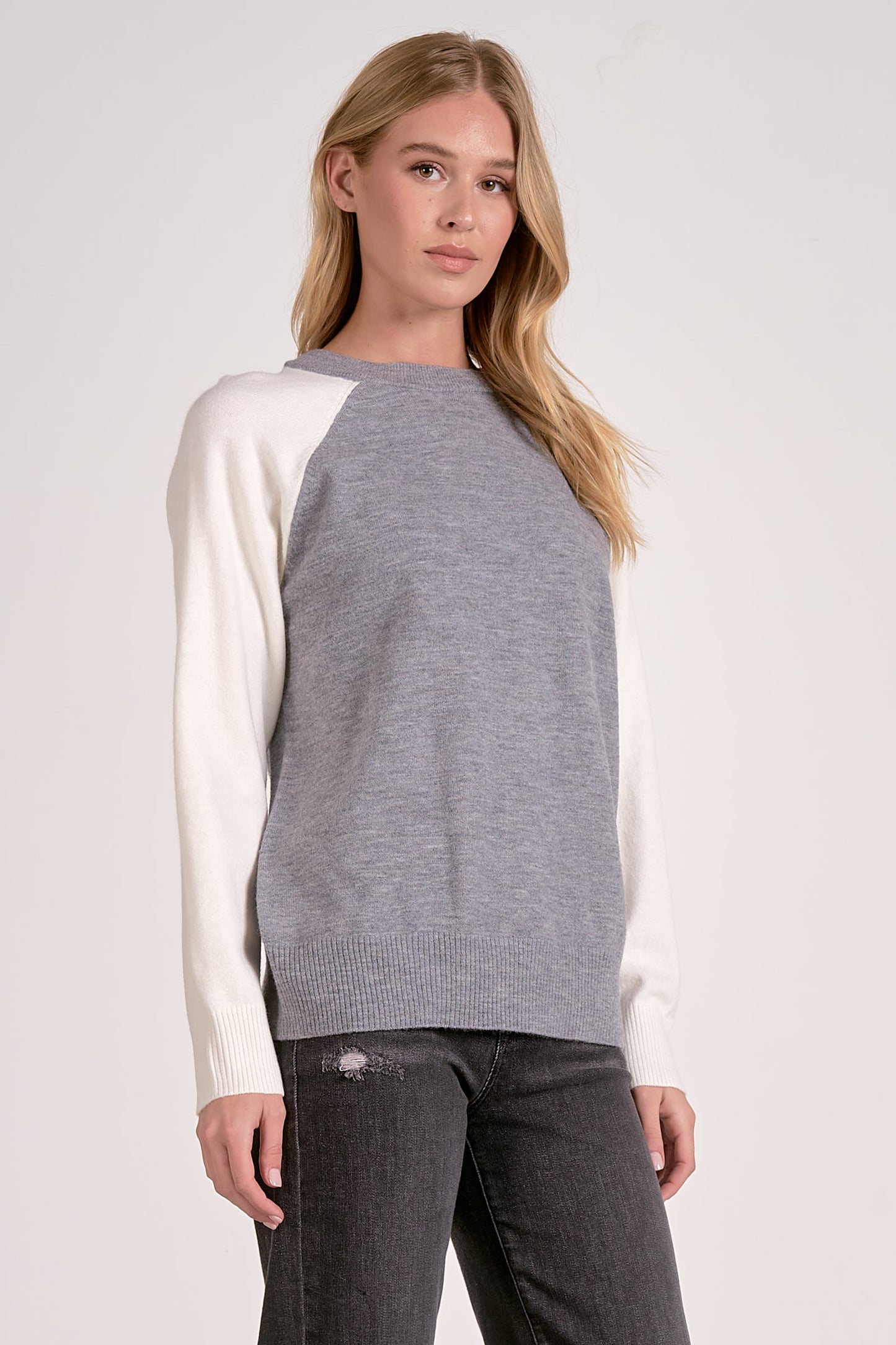Colorblock Crewneck Sweater