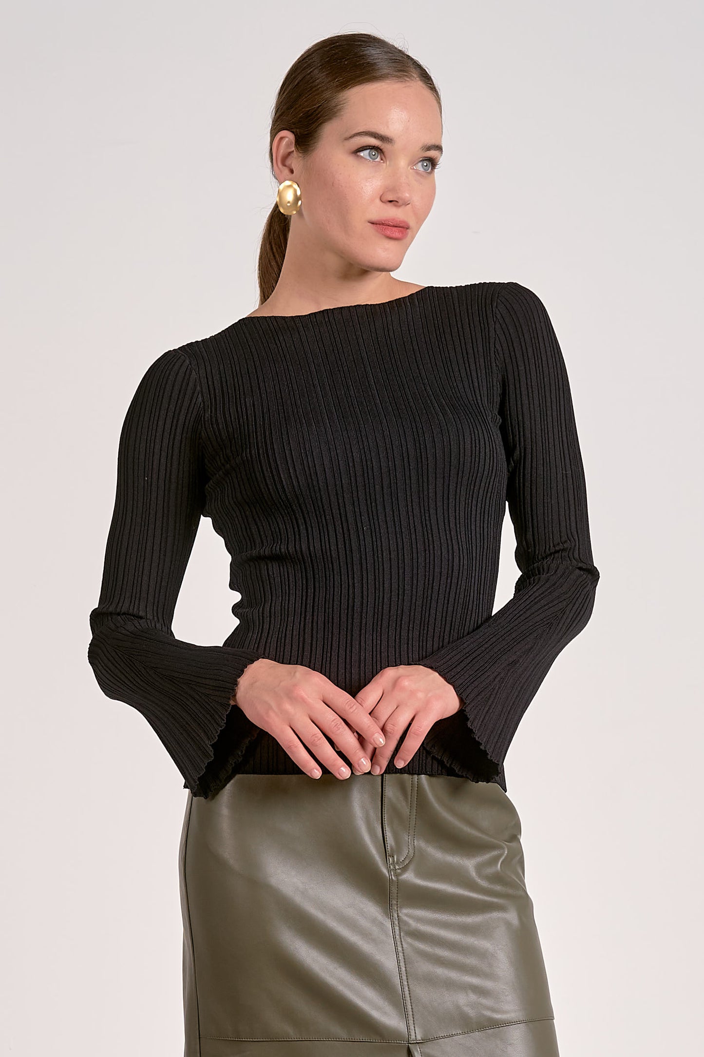 Elan Crewneck Bell Sleeve
