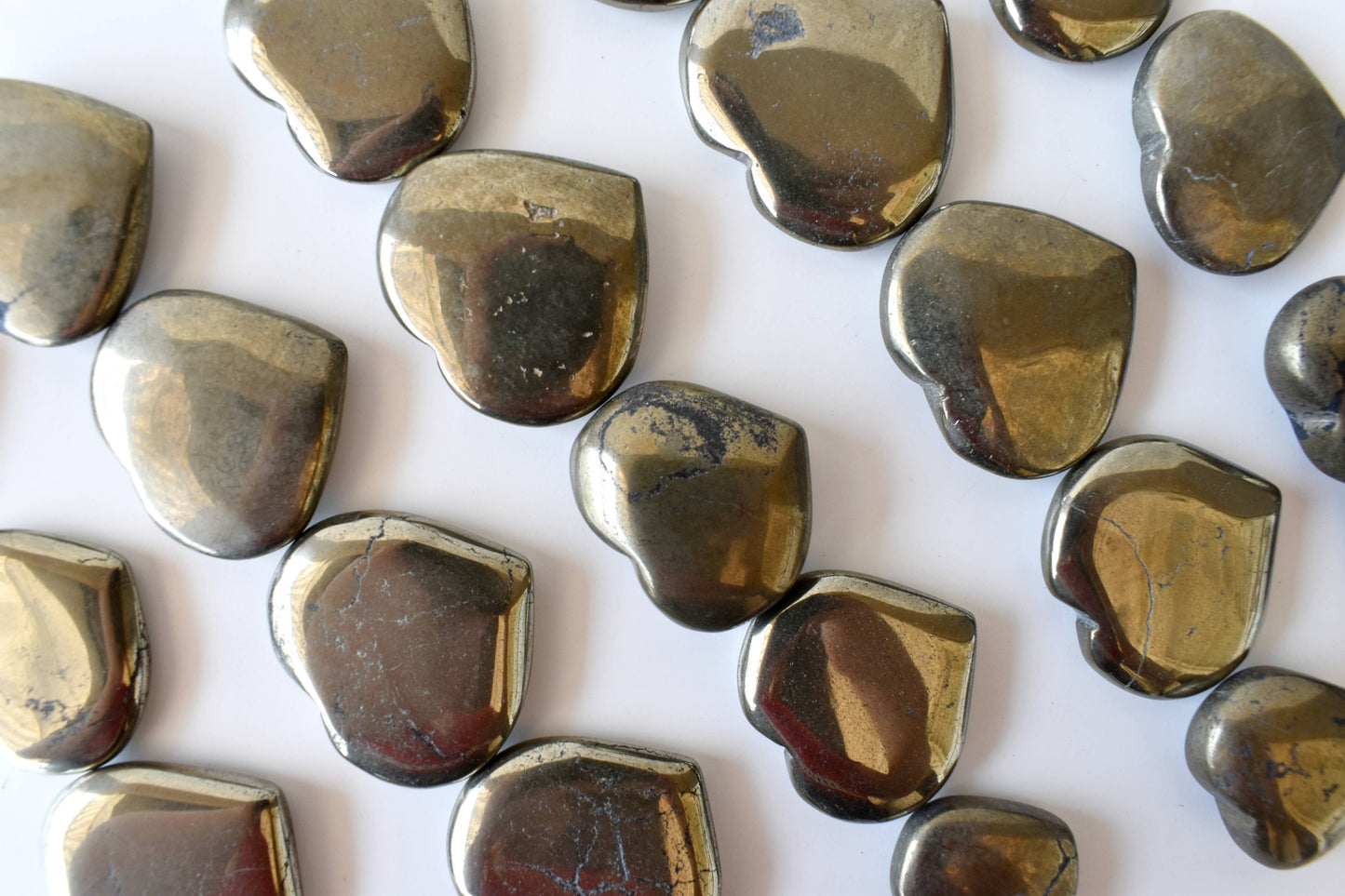 1"Pyrite Hearts ~ Crystal Puffy Mini Heart