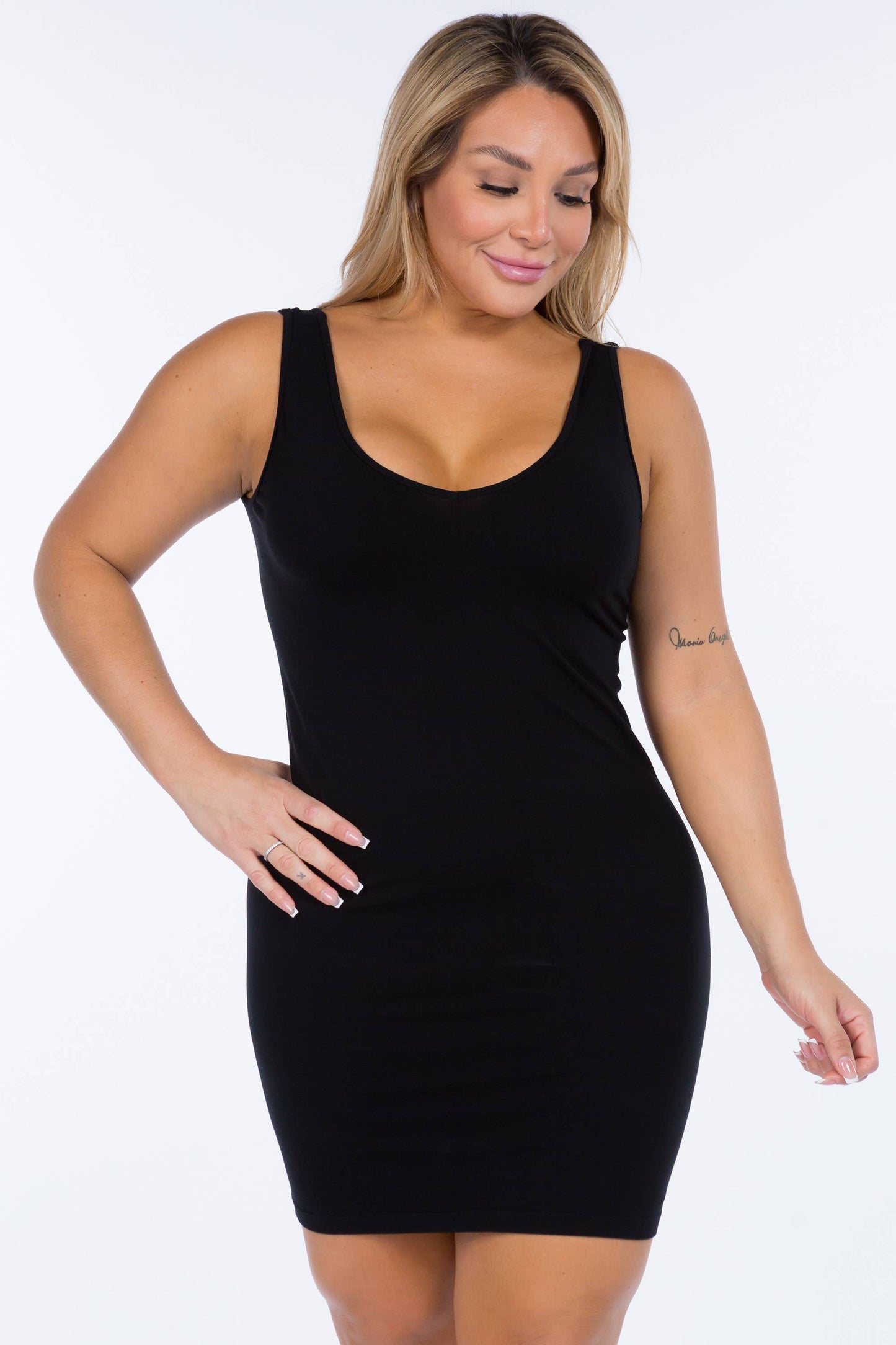 Reversible V-Scoop Neck Tank Dress