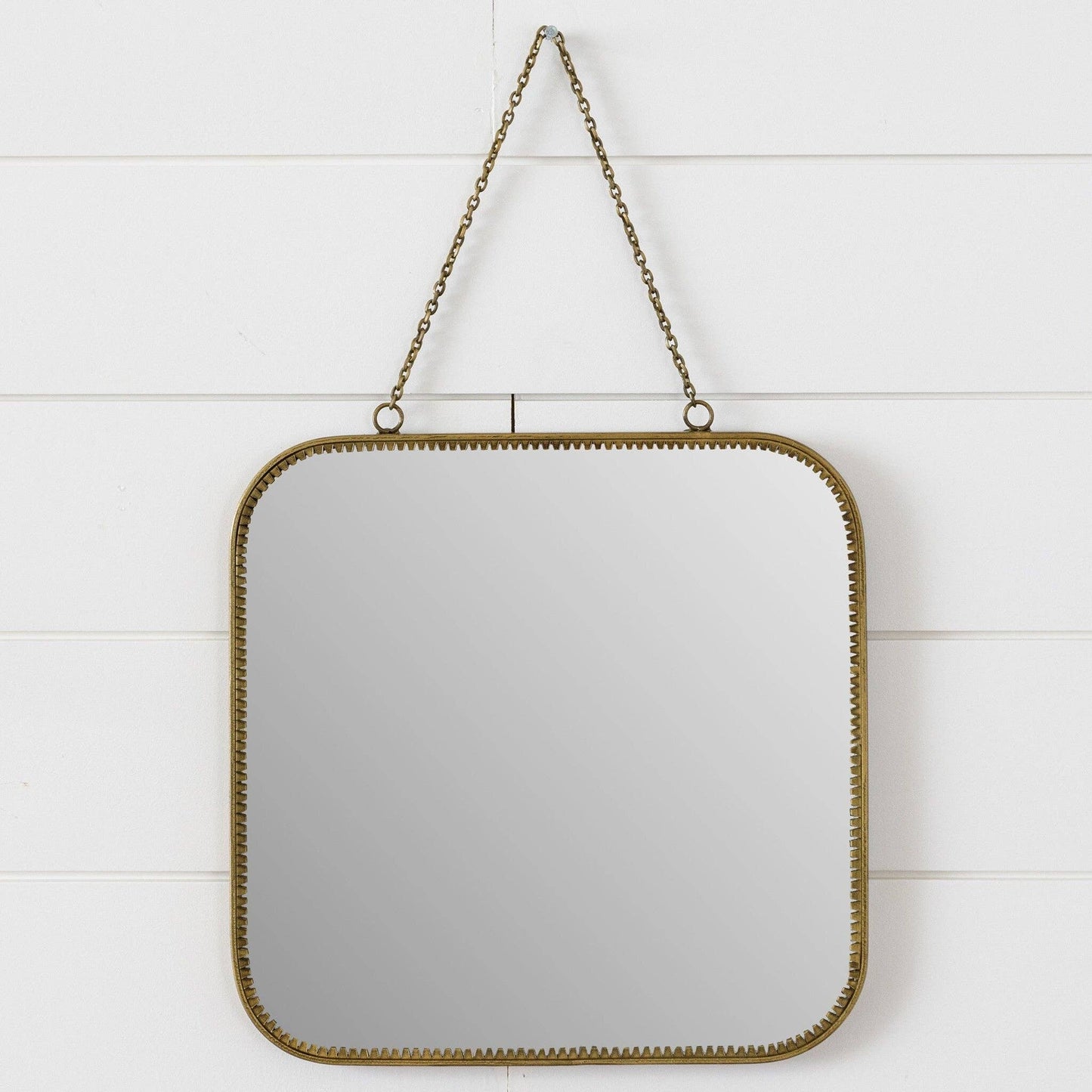 Brass Framed Mirror with Chain