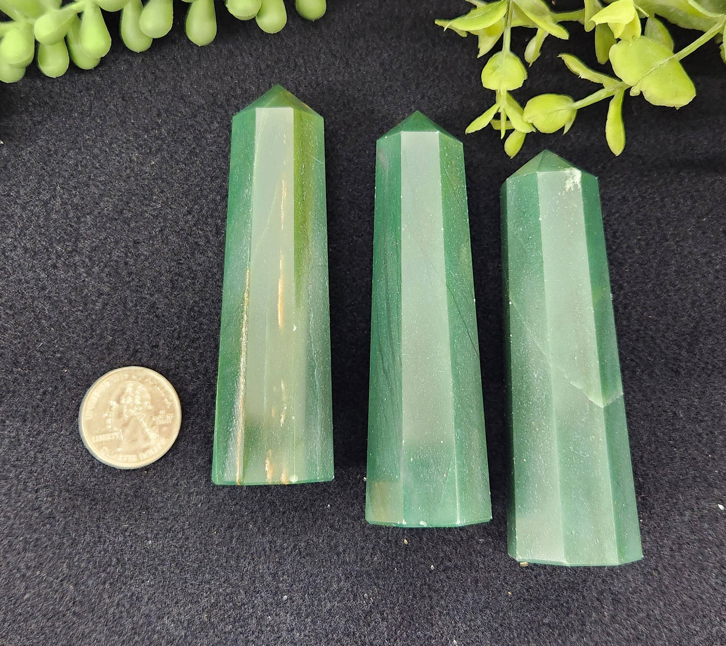 Jade 8 Faceted Tower  3.5 - 3.75 inches or 8.9 - 9.5cm