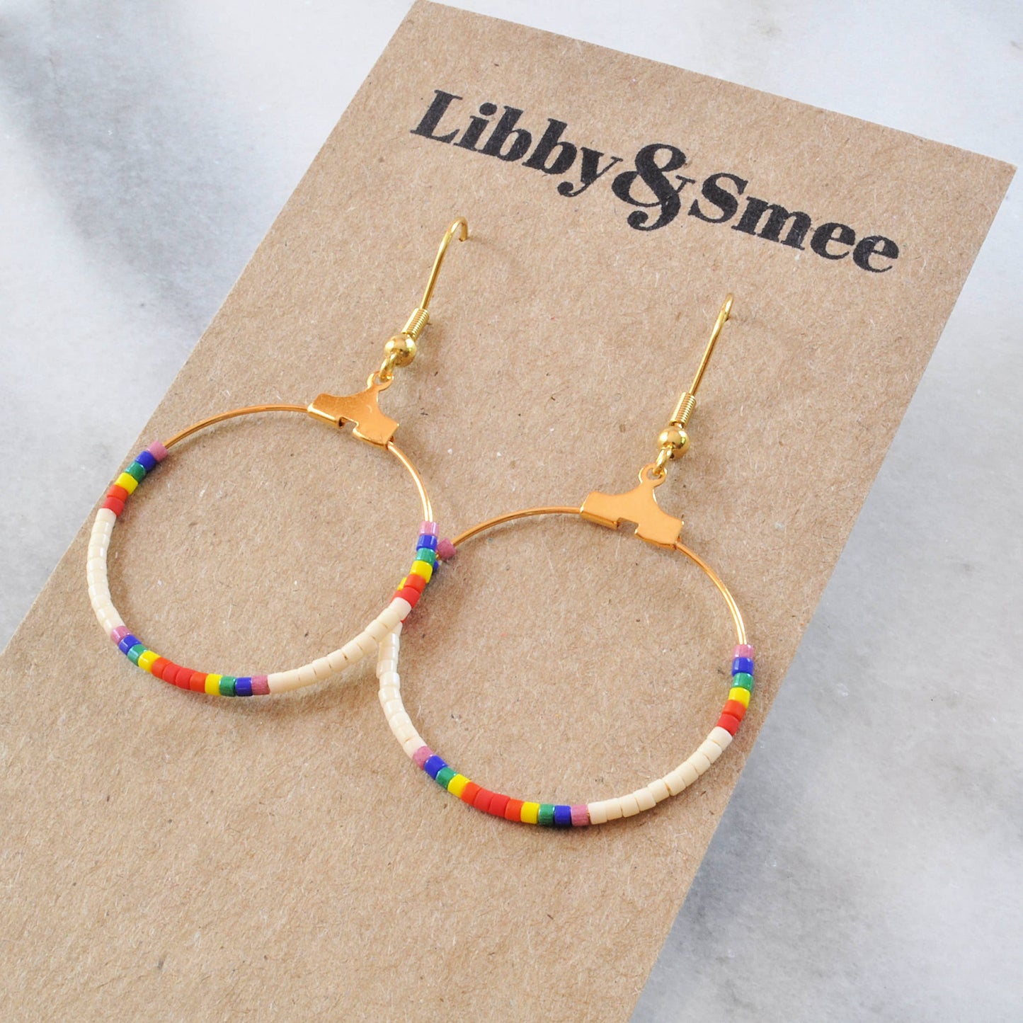 Small Beaded Hoop Earrings