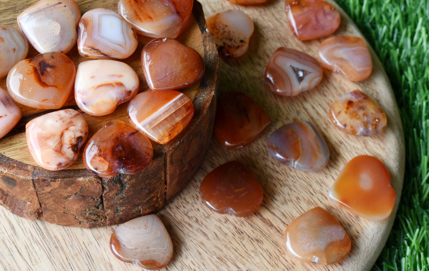 Carnelian Heart Prosperity & Good Luck Puffy Mini Heart Pendant