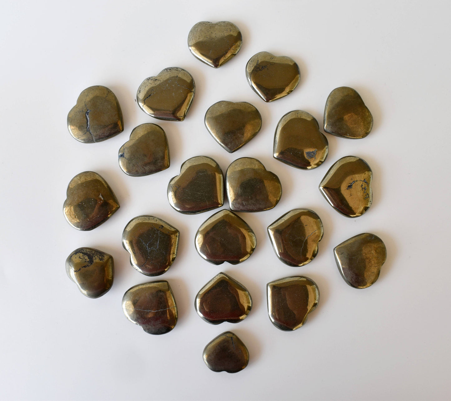 1"Pyrite Hearts ~ Crystal Puffy Mini Heart