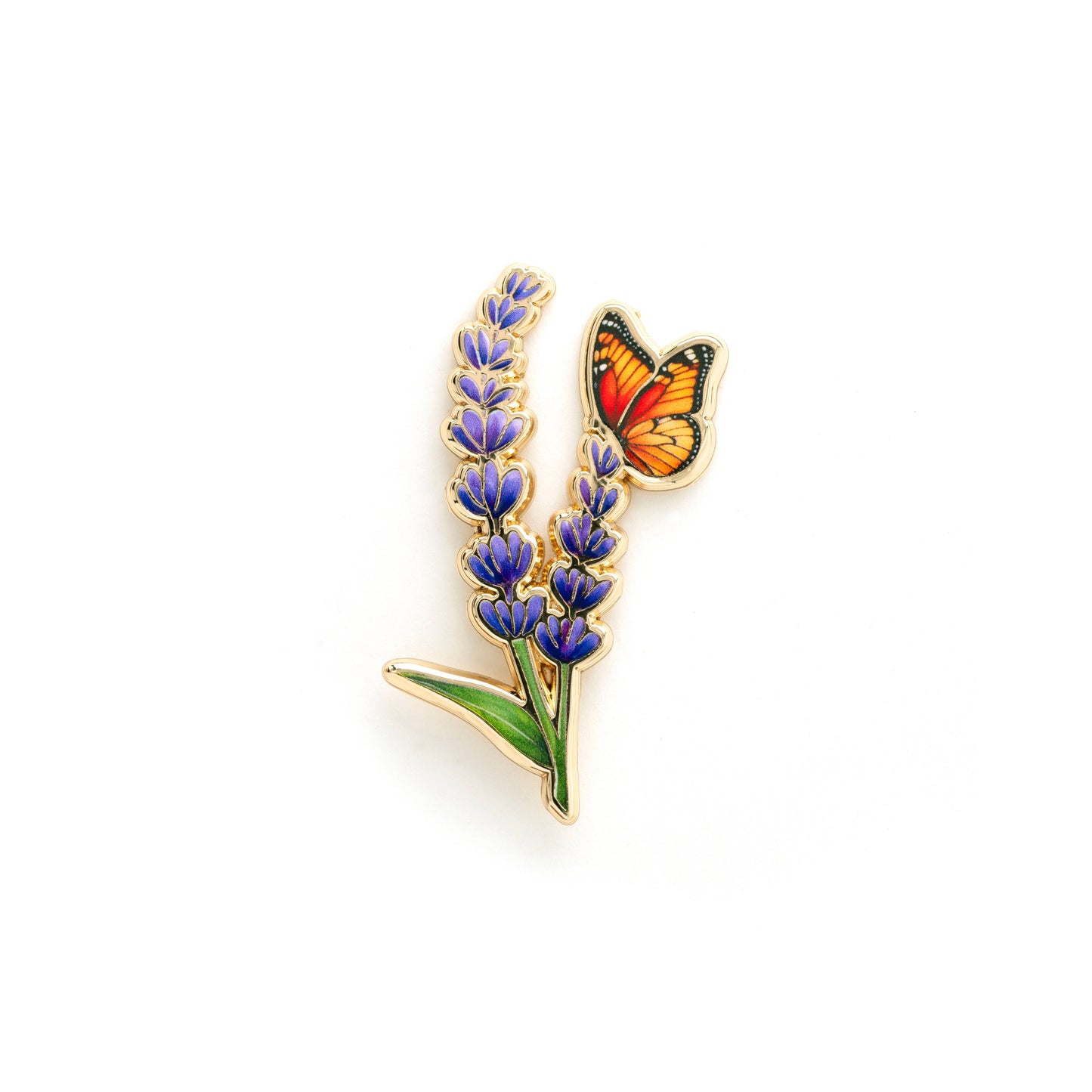 Lavender & Butterfly Pin Brooch