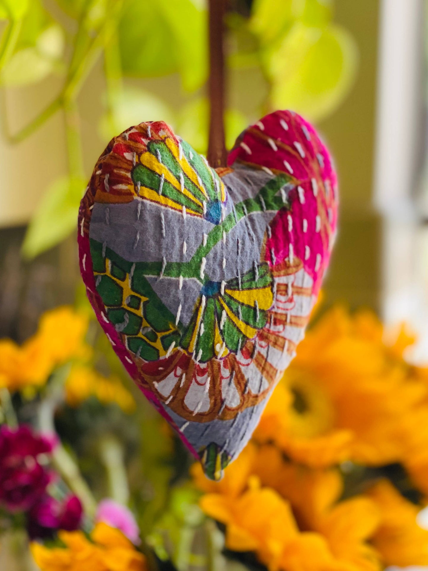 Hanging Lavender Filled Heart Sachets