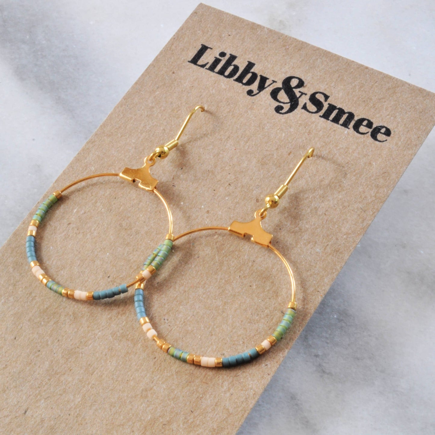 Small Beaded Hoop Earrings