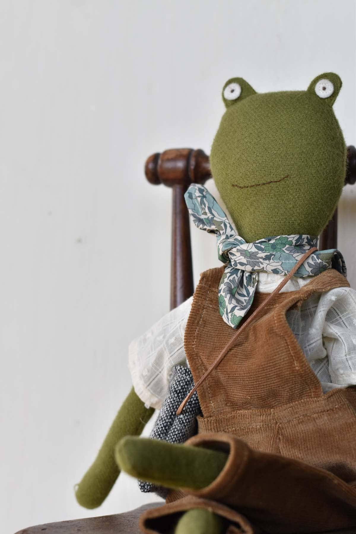 Fern the Frog doll- Corduroy Overalls with Blouse