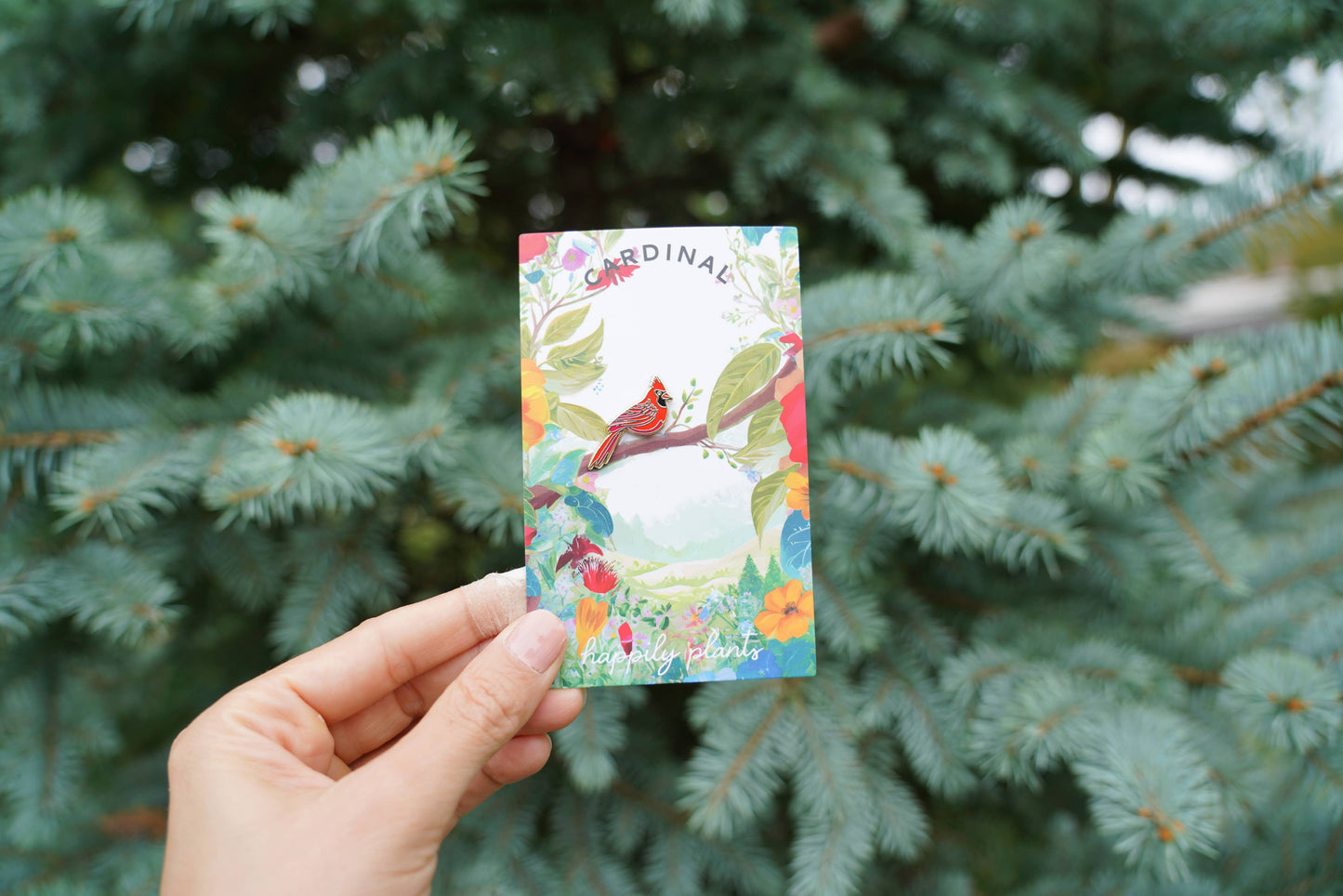 Red Cardinal Pin, Holiday Bird Gifts