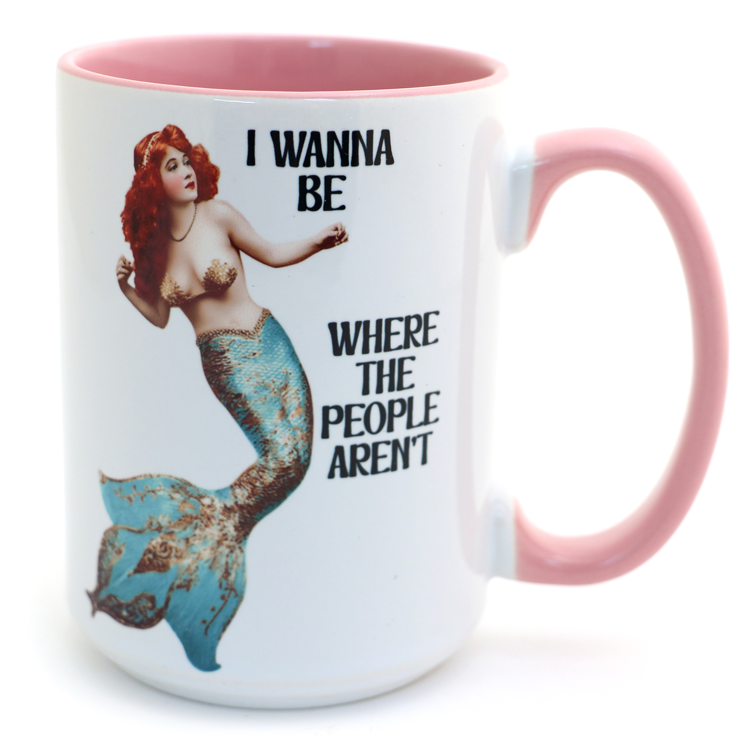 Introverted Mermaid mug, funny coastal nautical gift,15 oz