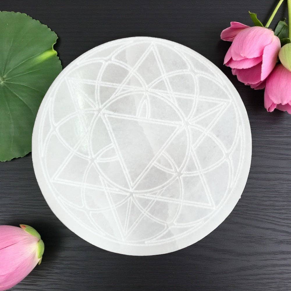 Selenite -  Lotus Charging Plate