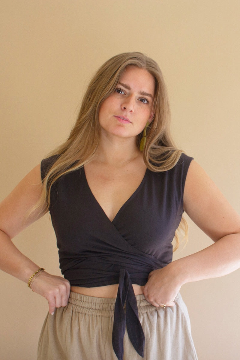 Convertible Wrap Blouse / Midnight