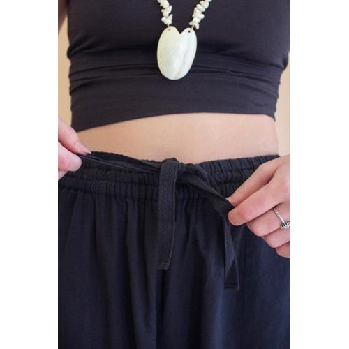 Challis Drawstring Balloon Pant / Midnight