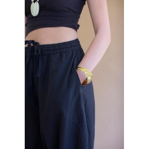 Challis Drawstring Balloon Pant / Midnight