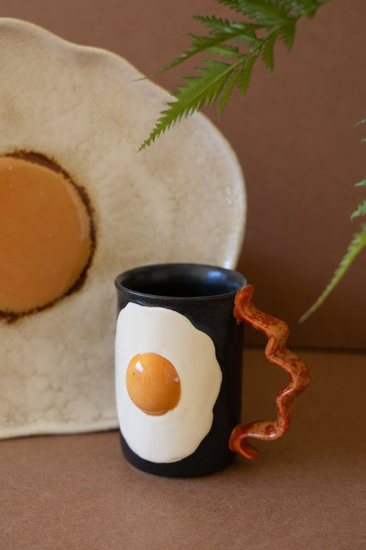 Ceramic Bacon and Eggs Mug