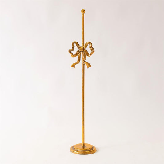 Wreath Stand Gold Finish With Bow