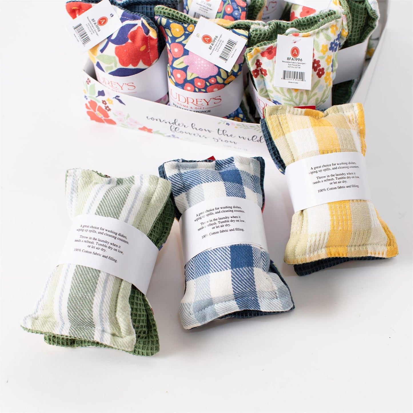 Reusable Fabric Sponges - Floral Patterns Set of 2