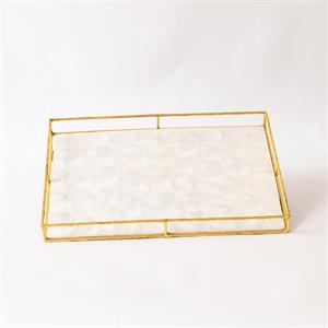 Tray - Capiz Shell With Gold Finish Sides