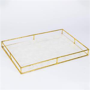 Tray - Capiz Shell With Gold Finish Sides