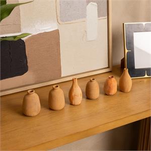 Vases - Mini Clay Ast. Shapes (Set Of 6)